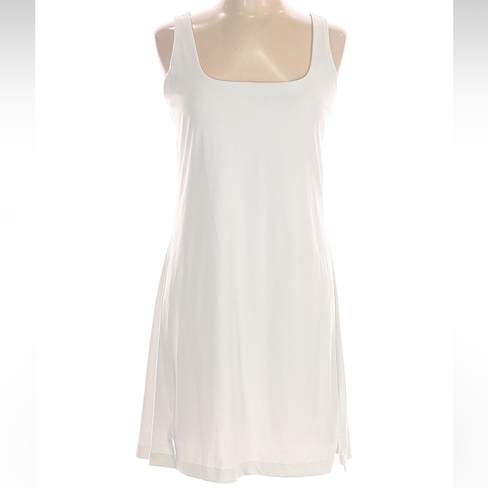 Old Navy Women's White Mini Dress built in shorts scoop back NWOT power soft - Picture 1 of 9